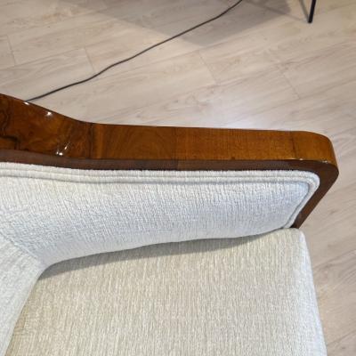 Biedermeier Bergere Chair Walnut Creme Velvet Austria circa 1840