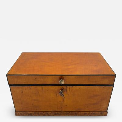 Biedermeier Box Birch Brass South Germany circa 1830