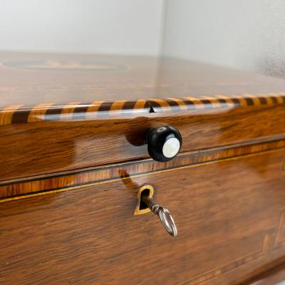 Biedermeier Box Walnut on Oak Inlays South Germany circa 1850