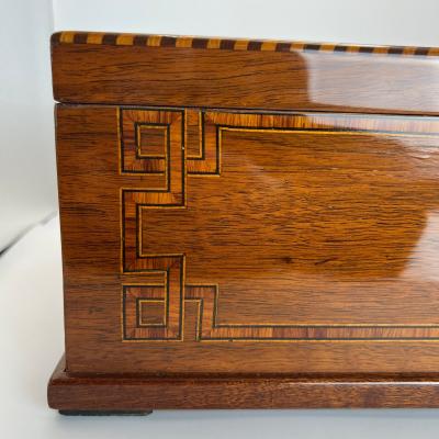 Biedermeier Box Walnut on Oak Inlays South Germany circa 1850