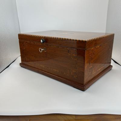 Biedermeier Box Walnut on Oak Inlays South Germany circa 1850