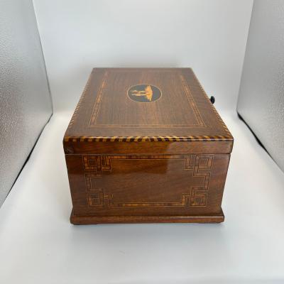 Biedermeier Box Walnut on Oak Inlays South Germany circa 1850