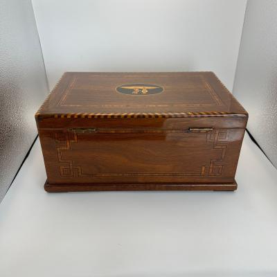 Biedermeier Box Walnut on Oak Inlays South Germany circa 1850