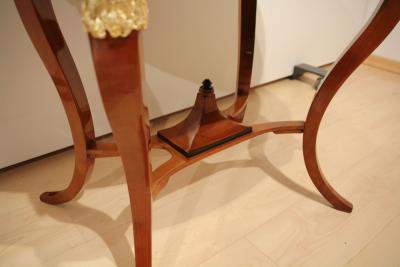 Biedermeier Center Table Cherry Veneer Ebonized Gold Leaf Austria circa 1820