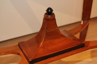 Biedermeier Center Table Cherry Veneer Ebonized Gold Leaf Austria circa 1820