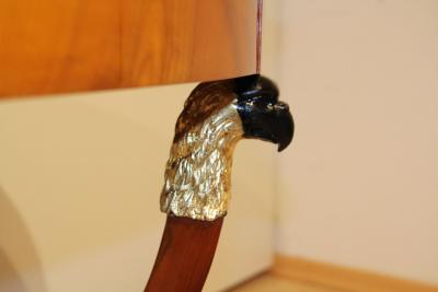 Biedermeier Center Table Cherry Veneer Ebonized Gold Leaf Austria circa 1820