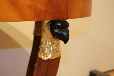 Biedermeier Center Table Cherry Veneer Ebonized Gold Leaf Austria circa 1820