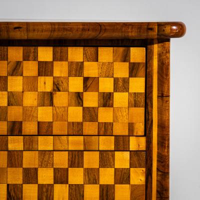 Biedermeier Chest of Drawers with Checkerboard Veneer Pattern Germany
