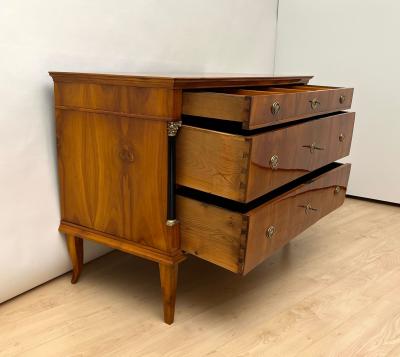 Biedermeier Commode Cherry Veneer Brass Germany circa 1820