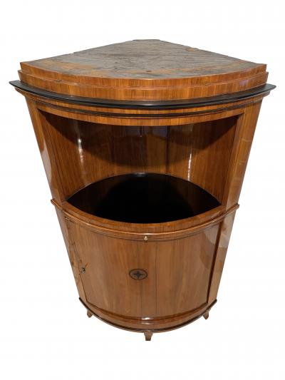Biedermeier Corner Cabinet Cherry Veneer Ebony Inlay South Germany circa 1820