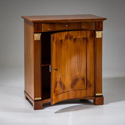 Biedermeier Demi Cabinet with Pilasters Circa 1820