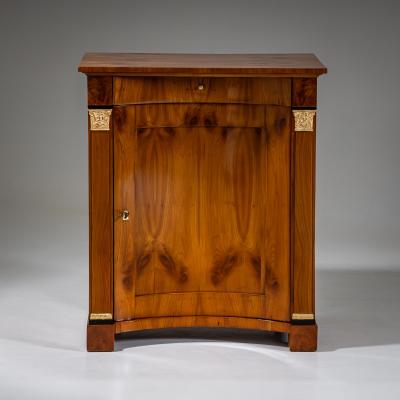 Biedermeier Demi Cabinet with Pilasters Circa 1820