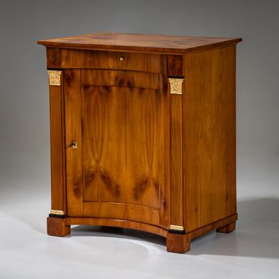 Biedermeier Demi Cabinet with Pilasters Circa 1820
