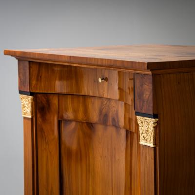 Biedermeier Demi Cabinet with Pilasters Circa 1820