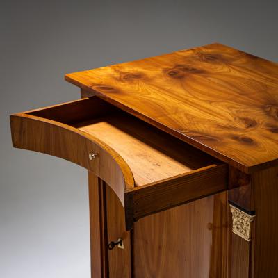 Biedermeier Demi Cabinet with Pilasters Circa 1820