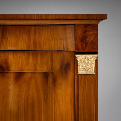 Biedermeier Demi Cabinet with Pilasters Circa 1820