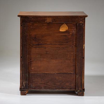 Biedermeier Demi Cabinet with Pilasters Circa 1820