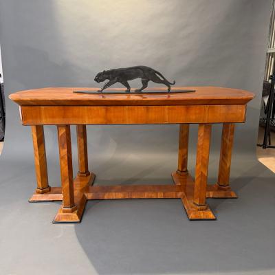 Biedermeier Desk Cherry Veneer Six Columns Austria circa 1830