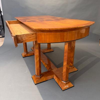 Biedermeier Desk Cherry Veneer Six Columns Austria circa 1830