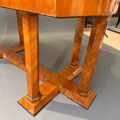 Biedermeier Desk Cherry Veneer Six Columns Austria circa 1830