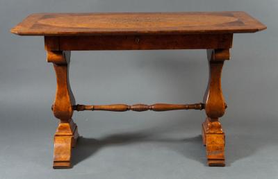 Biedermeier Desk with Burl and Inlay