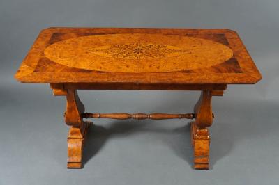 Biedermeier Desk with Burl and Inlay