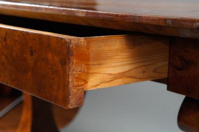 Biedermeier Desk with Burl and Inlay
