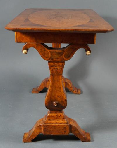 Biedermeier Desk with Burl and Inlay