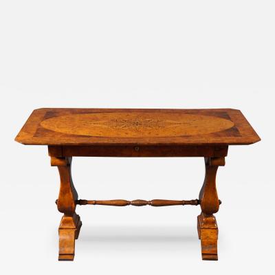 Biedermeier Desk with Burl and Inlay