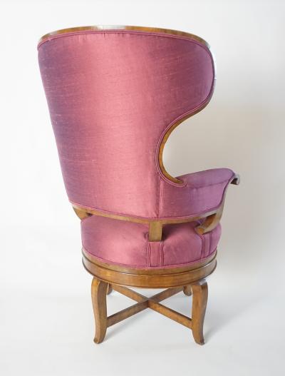 Biedermeier Fauteuil de Bureau Swivel Seat Wingback Chair circa 1830