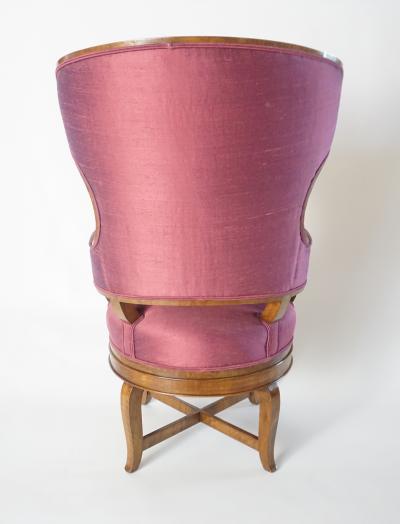 Biedermeier Fauteuil de Bureau Swivel Seat Wingback Chair circa 1830