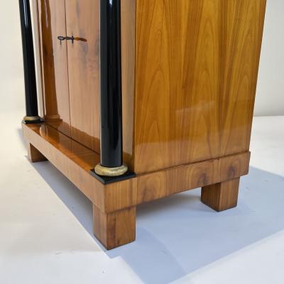 Biedermeier Half Cabinet Cherry Veneer Full Columns South Germany circa 1820