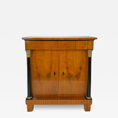 Biedermeier Half Cabinet Cherry Veneer Full Columns South Germany circa 1820