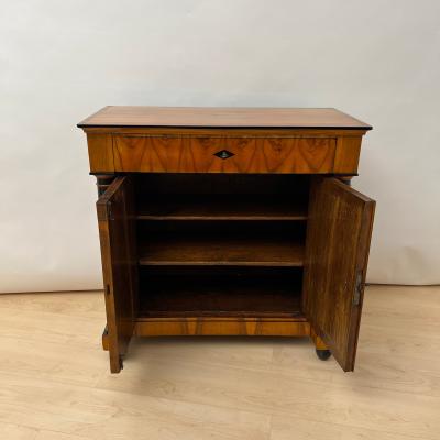 Biedermeier Half Cabinet Walnut Veneer Ebonized South Germany circa 1825