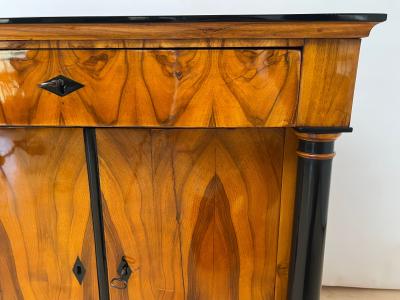 Biedermeier Half Cabinet Walnut Veneer Ebonized South Germany circa 1825