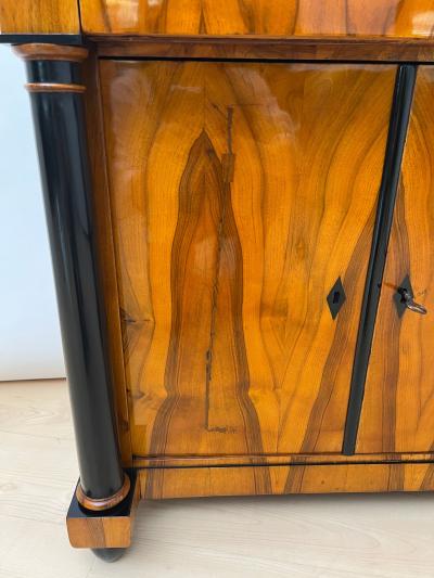 Biedermeier Half Cabinet Walnut Veneer Ebonized South Germany circa 1825