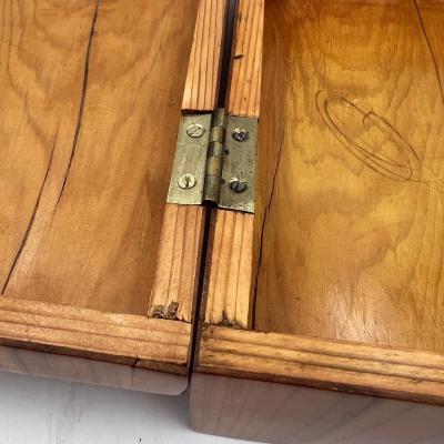 Biedermeier Jewelry Box Cherry Wood Ash Brass Southern Germany circa 1820