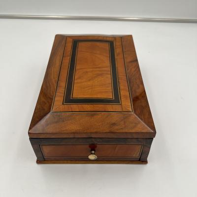 Biedermeier Jewelry Box Walnut Ebony Maple South Germany circa 1830