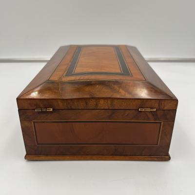 Biedermeier Jewelry Box Walnut Ebony Maple South Germany circa 1830