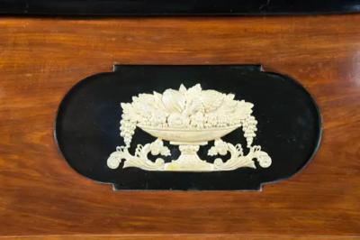 Biedermeier Mahogany Ebonized and Bronze Mounted Pier Mirror