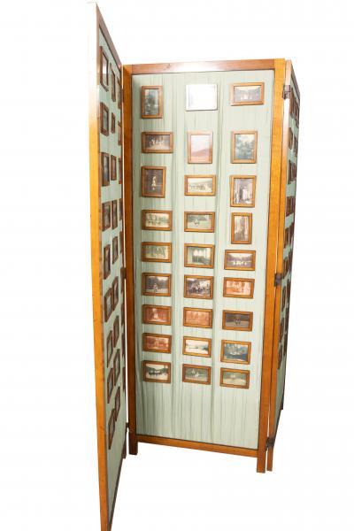 Biedermeier Pearwood Three Panel Screen