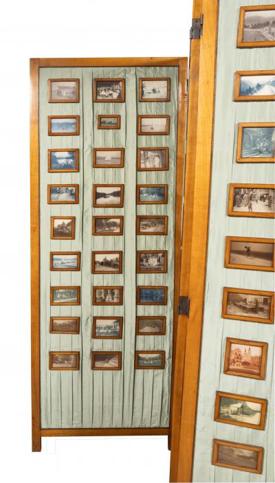 Biedermeier Pearwood Three Panel Screen