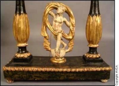 Biedermeier Period Wood and Gilt Clock