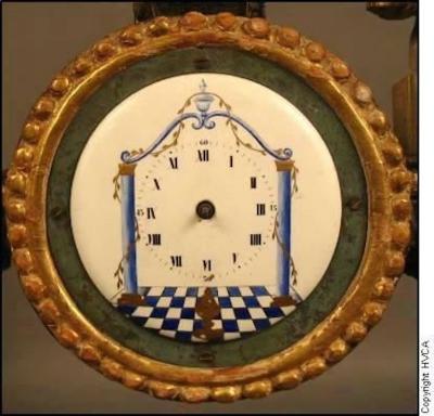 Biedermeier Period Wood and Gilt Clock