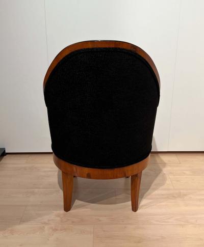 Biedermeier Revolving Chair Cherry Veneer Black Velvet South Germany c 1820