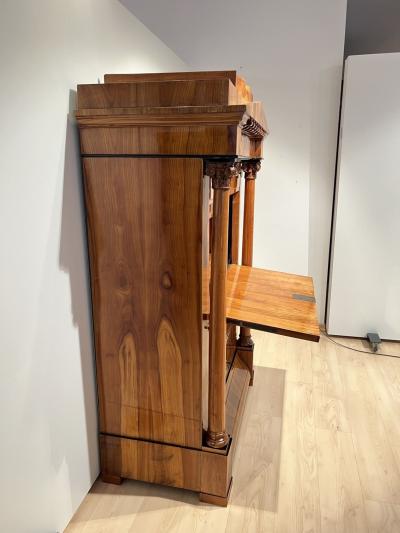 Biedermeier Secretaire Cherry Veneer Inlays Brass South Germany circa 1830