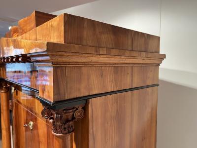 Biedermeier Secretaire Cherry Veneer Inlays Brass South Germany circa 1830