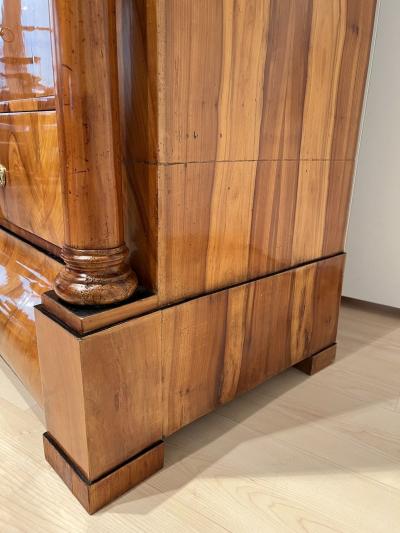 Biedermeier Secretaire Cherry Veneer Inlays Brass South Germany circa 1830