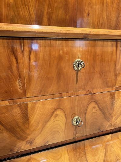 Biedermeier Secretaire Cherry Veneer Inlays Brass South Germany circa 1830