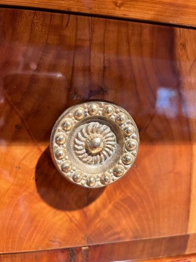Biedermeier Secretaire Cherry Veneer Inlays Brass South Germany circa 1830